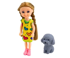 Mini lėlė su šuniuku, 14.5 cm (1 vnt.)