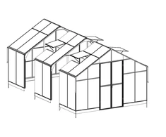 Modulis šiltnamiui Solid PC, 137x354 cm, Juodas