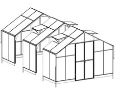 Modulis šiltnamiui Solid PC, 137x354 cm, Juodas