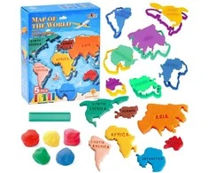 Mokomasis pasaulio žemėlapio plastilino rinkinys