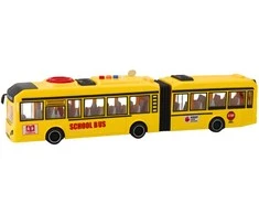 Mokyklinis autobusas su šviesos ir garso efektais, 1:16, geltonas