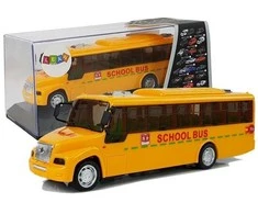 Mokyklinis autobusiukas su garsais ir šviesom, geltonas