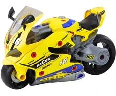 Motociklas 2in1 su įrankiais ir efektais, 43 cm, geltonas