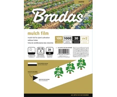Mulčiavimo folija Bradas, 1 x 1000 m, juoda/balta