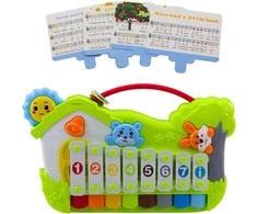 Muzikinis pianinas su ksilofonu ir kortelėmis vaikams