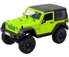 Nuotoliniu būdu valdomas automobilis Jeep Wrangler, žalias
