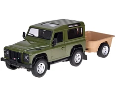 Nuotoliniu būdu valdomas automobilis Land Rover Defender su priekaba, žalia