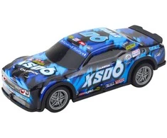 Nuotoliniu būdu valdomas sportinis automobilis su šviečiančiu kėbulu, mėlynas/juodas