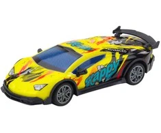 Nuotoliniu būdu valdomas sportinis automobilis su LED žibintais, geltonas