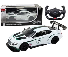 Nuotoliniu būdu valdomas sportinis Bentley Continental GT3 automobilis, baltas