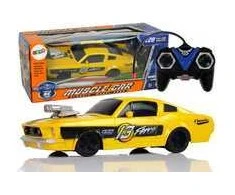 Nuotoliniu būdu valdomas sportinis Muscle Car automobilis 1:20, geltonas