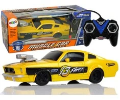 Nuotoliniu būdu valdomas sportinis Muscle Car automobilis 1:20, geltonas