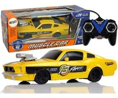 Nuotoliniu būdu valdomas sportinis Muscle Car automobilis 1:20, geltonas