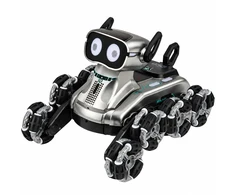 Nuotoliniu būdu valdomas šuo robotas su šviesos ir garso efektais