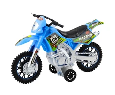 Off-Road krosinis motociklas su šviesos ir garso efektais, mėlynas