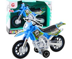 Off-Road krosinis motociklas su šviesos ir garso efektais, mėlynas