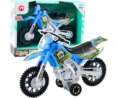 Off-Road krosinis motociklas su šviesos ir garso efektais, mėlynas