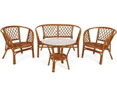 Orange Lauko baldų komplektas Bahama 3+1, Oranžinis / Latte