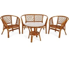 Orange Lauko baldų komplektas Bahama 3+1, Oranžinis / Latte