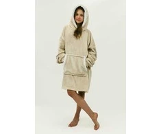 Oversize džemperis su gobtuvu, beige