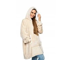 Oversize džemperis su gobtuvu, beige
