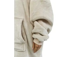 Oversize džemperis su gobtuvu, light beige