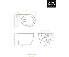 Pakabinamas klozetas Laveo Desna CycleOn 2.0 Rimless su lėtai nusileidžiančiu dangčiu
