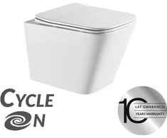 Pakabinamas klozetas Laveo Kvadrato CycleOn 2.0 Rimless su lėtai nusileidžiančiu dangčiu