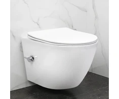 Pakabinamas klozetas REA Carlo Lux Rimless su bidė funkcija
