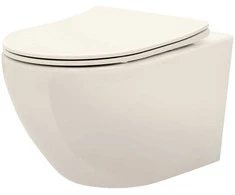 Pakabinamas klozetas REA Carlo Mini Rimless, Ecru