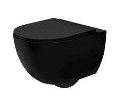 Pakabinamas klozetas Rea Carlo Mini Rimless Flat, Juodas Mat