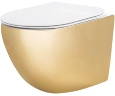 Pakabinamas klozetas Rea Carlo Mini Tornado NFQ, Gold/Baltas