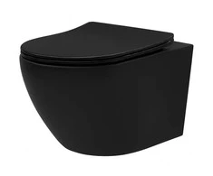 Pakabinamas klozetas Rea Carlo Mini Tornado NF, Juodas matt