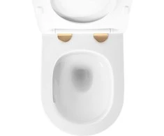 Pakabinamas klozetas Rea Carlo Mini Tornado NFQ, Gold Edge