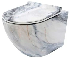 Pakabinamas klozetas Rea Carlos Slim Rimless, Granit Matt