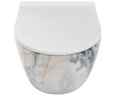 Pakabinamas klozetas Rea Carlos Slim Rimless, Granit Shiny