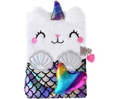 Paslapčių dienoraštis su rakteliu "Cat Unicorn Mermaid"