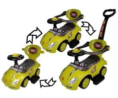 Paspiriama mašinėlė-stumdukas Mega Car 3in1, geltona