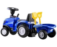 Paspiriamas traktorius su priekaba New Holland, mėlynas