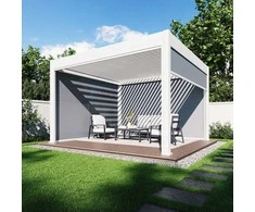 Pavėsinė Pergola DELUXE AUTOMATIC 3.6x4 su LED, Baltas