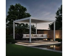 Pavėsinė Pergola DELUXE AUTOMATIC 3.6x4 su LED, Baltas
