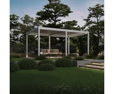 Pavėsinė Pergola DELUXE AUTOMATIC 3.6x5.3 su LED, Baltas