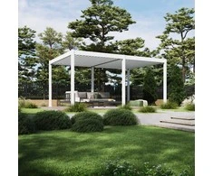 Pavėsinė Pergola DELUXE AUTOMATIC 3.6x5.3 su LED, Baltas