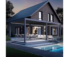 Pavėsinė Pergola DELUXE AUTOMATIC 3.6x7.2 su LED, Anthracite