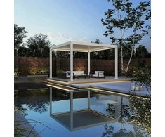 Pavėsinė Pergola DELUXE PRO AUTOMATIC 4x4 su LED, Baltas