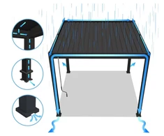 Pavėsinė Pergola DELUXE PRO AUTOMATIC 4x4 su LED, Anthracite