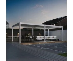 Pavėsinė Pergola DELUXE PRO AUTOMATIC 4x8 su LED, Baltas