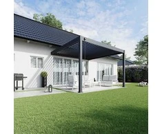 Pavėsinė Pergola DELUXE WALL 3.6x4, Anthracite (montuojama prie sienos)