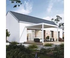 Pavėsinė Pergola DELUXE WALL 3.6x4, Baltas (montuojama prie sienos)