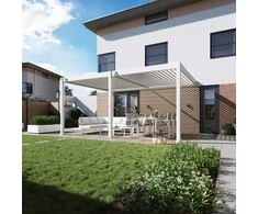 Pavėsinė Pergola DELUXE WALL 3.6x5.3, Baltas (montuojama prie sienos)
